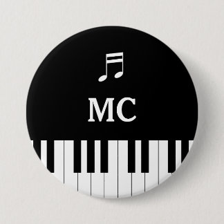 Badge Rond 7,6 Cm Piano Clavier Mariage Pin MC