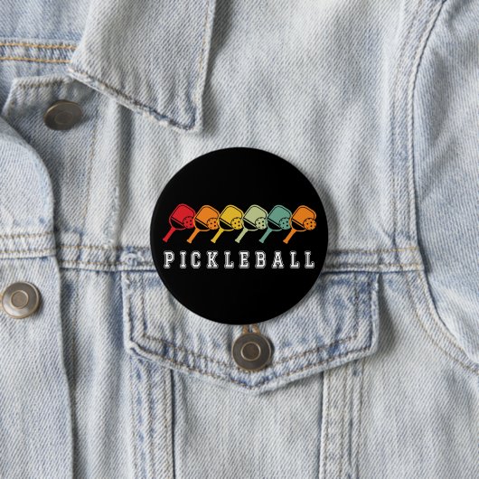 Badge Rond 7,6 Cm Pickleball (En situation)