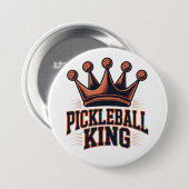 Badge Rond 7,6 Cm Pickleball King (Devant & derrière)