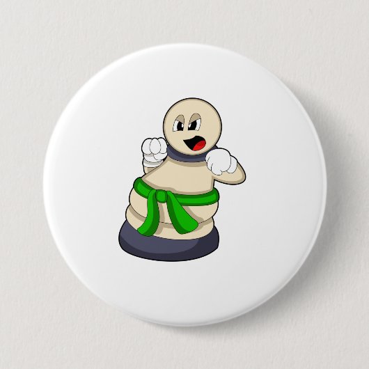 Badge Rond 7,6 Cm Pièce d'échecs Patrouille aux échecs (Devant)