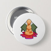 Badge Rond 7,6 Cm Pièce d'échecs Pawn (Devant & derrière)