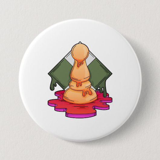 Badge Rond 7,6 Cm Pièce d'échecs Pawn (Devant)
