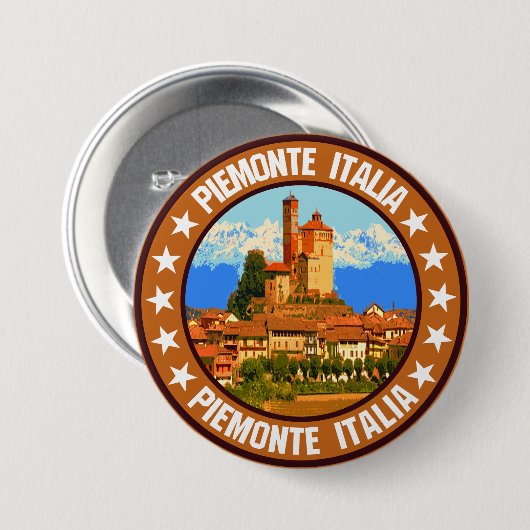Badge Rond 7,6 Cm Piemonte (Devant & derrière)