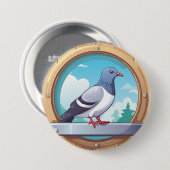 Badge Rond 7,6 Cm Pigeon (Devant & derrière)