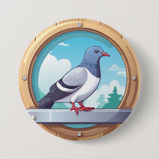 Badge Rond 7,6 Cm Pigeon (Devant)