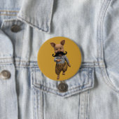 Badge Rond 7,6 Cm Piglet Avec Moustache (En situation)