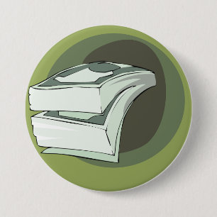 Badge Rond 7,6 Cm Pile d'argent en espèces verts