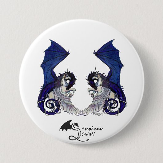 Badge Rond 7,6 Cm Pin de licorne de dragon (Devant)