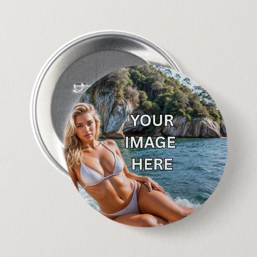 Badge Rond 7,6 Cm PIN IT! 📌 Custom Buttons – Add Image or Text (Devant & derrière)