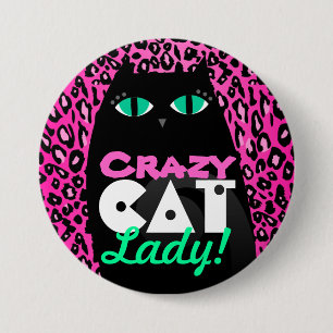 Badge Rond 7,6 Cm Pin rose de bouton de Madame" empreinte de léopar