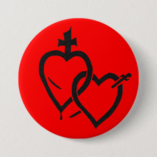 Badge Rond 7,6 Cm Pin sacré et impeccable de coeurs