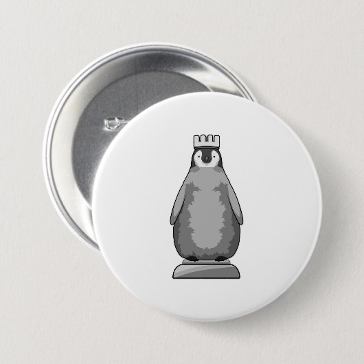 Badge Rond 7,6 Cm Pingouin (Devant & derrière)