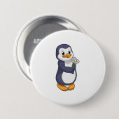 Badge Rond 7,6 Cm Pingouin with Daisy (Devant & derrière)