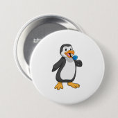 Badge Rond 7,6 Cm Pingouin with Lollipop (Devant & derrière)