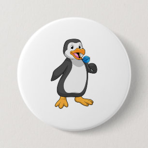 Badge Rond 7,6 Cm Pingouin with Lollipop