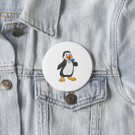 Badge Rond 7,6 Cm Pingouin with Lollipop (En situation)