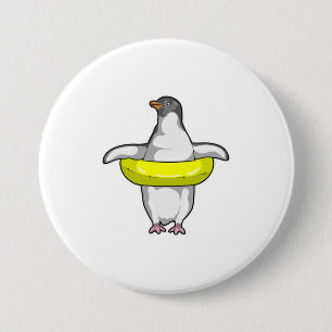 Badge Rond 7,6 Cm Pingouin with Swim