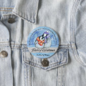 Badge Rond 7,6 Cm Pingouins de Noël (En situation)