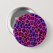 Badge Rond 7,6 Cm Pink and Purple Leopard Fur Spots Pattern (Devant & derrière)