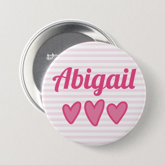 Badge Rond 7,6 Cm Pink Hearts Personalized (Devant & derrière)