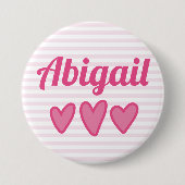 Badge Rond 7,6 Cm Pink Hearts Personalized (Devant)