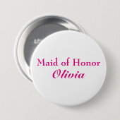 Badge Rond 7,6 Cm Pink Maid of Honor Button (Devant & derrière)
