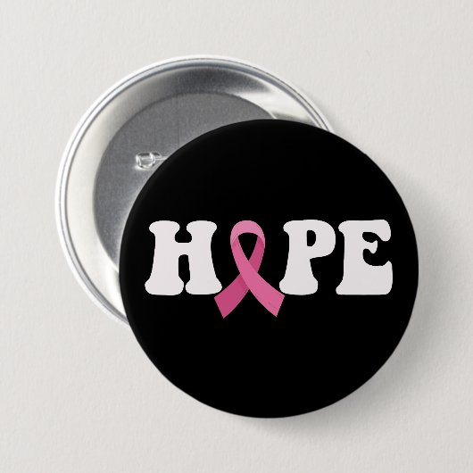 Badge Rond 7,6 Cm Pink Ribbon Cancer Sensibilisation Cancer du sein (Devant & derrière)