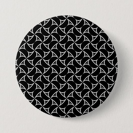 Badge Rond 7,6 Cm Pinwheel Spiral White Abstract Illusions Line Art (Devant)