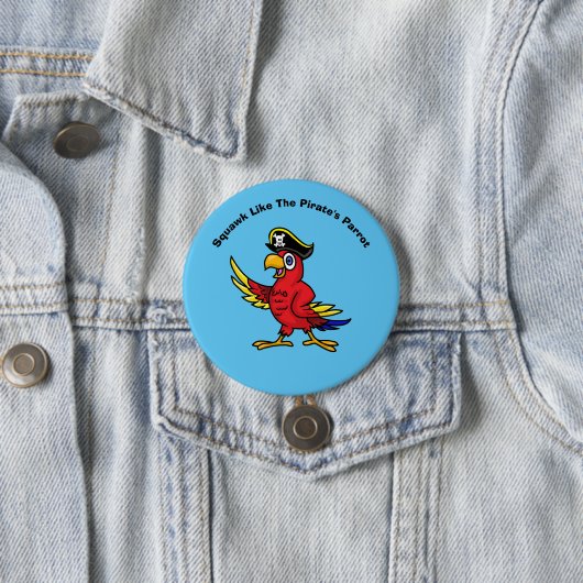 Badge Rond 7,6 Cm Pirate Parrot Button (En situation)