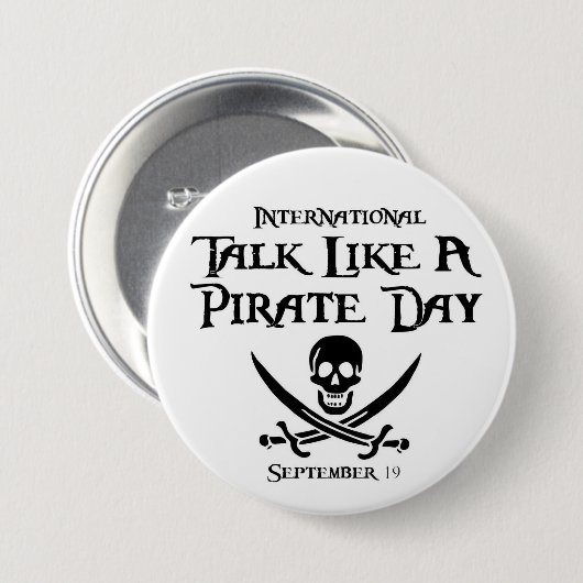 Badge Rond 7,6 Cm PirateDayButton (Devant & derrière)
