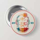 Badge Rond 7,6 Cm Piste cyclable Retro Erie Canal. (Devant & derrière)