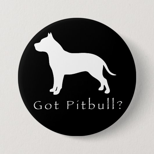 Badge Rond 7,6 Cm Pitbull obtenu Bouton-Noir (Devant)