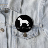 Badge Rond 7,6 Cm Pitbull obtenu Bouton-Noir (En situation)