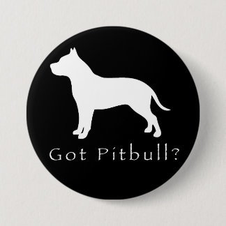 Badge Rond 7,6 Cm Pitbull obtenu Bouton-Noir