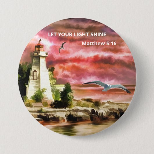 Badge Rond 7,6 Cm Pittoresque Laisser Votre Lumière Briller Matthieu (Devant)