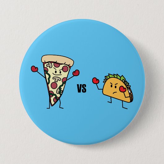 Badge Rond 7,6 Cm Pizza de pepperoni CONTRE le taco : Mexicain (Devant)