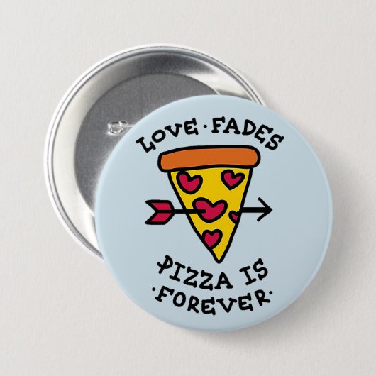Badge Rond 7,6 Cm Pizza Love Button (Devant & derrière)