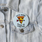 Badge Rond 7,6 Cm Pizza Love Button (En situation)