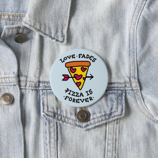 Badge Rond 7,6 Cm Pizza Love Button (En situation)