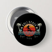 Badge Rond 7,6 Cm Plage de Bali (Devant & derrière)