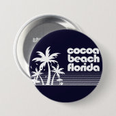 Badge Rond 7,6 Cm Plage de Cocoa Floride (Devant & derrière)