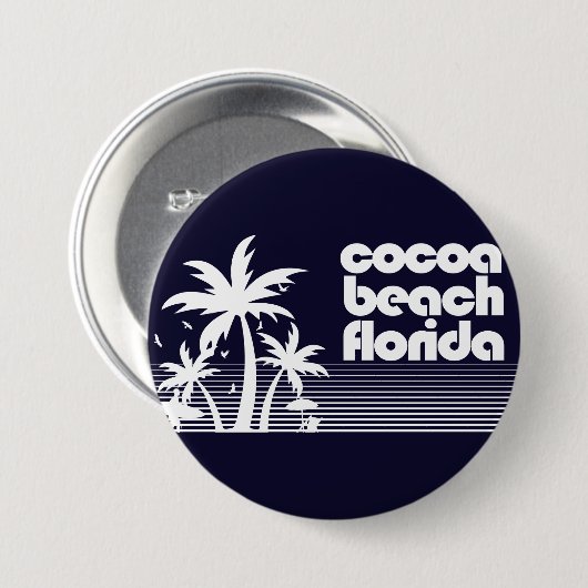 Badge Rond 7,6 Cm Plage de Cocoa Floride (Devant & derrière)