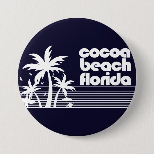 Badge Rond 7,6 Cm Plage de Cocoa Floride (Devant)