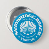 Badge Rond 7,6 Cm Plage de Sandbridge (coquillages) (Devant & derrière)