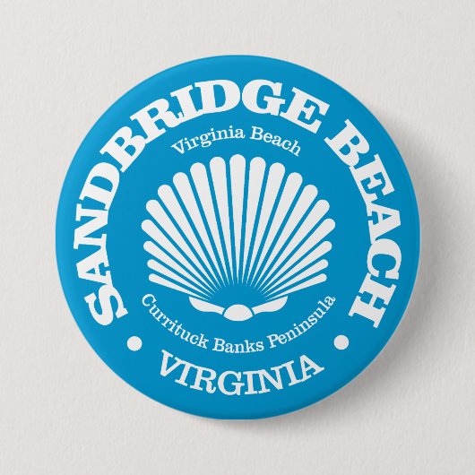 Badge Rond 7,6 Cm Plage de Sandbridge (coquillages) (Devant)