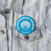 Badge Rond 7,6 Cm Plage de Sandbridge (coquillages) (En situation)