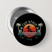 Badge Rond 7,6 Cm Plage Retro Ewa (Devant & derrière)