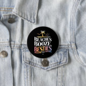 Badge Rond 7,6 Cm Plages Booze & Besties Coconut Tree été (En situation)