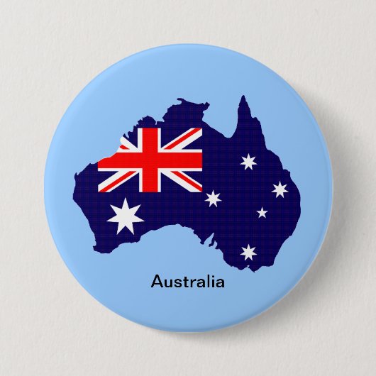 Badge Rond 7,6 Cm Plan et drapeau de l'Australie (Devant)