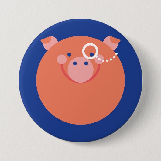Badge Rond 7,6 Cm Plaque Minimal Pig (Devant)